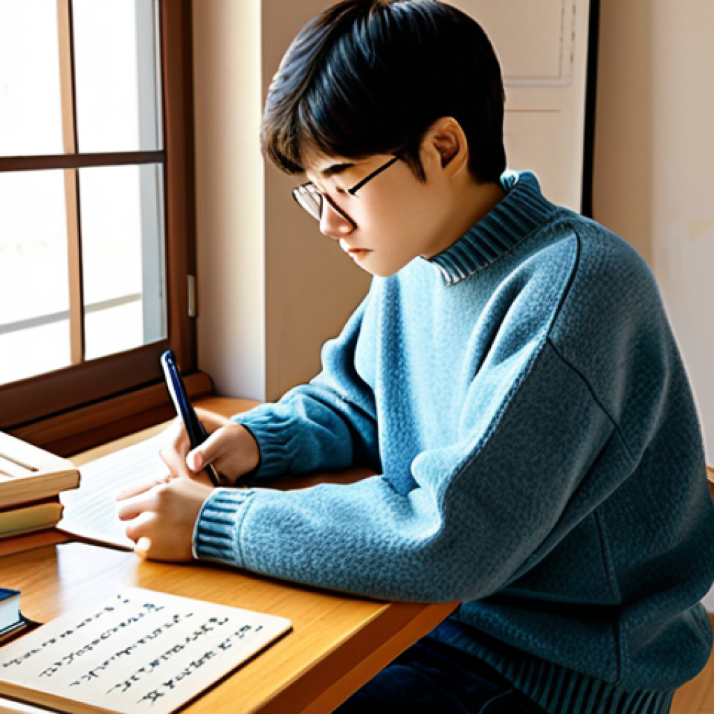 JLPT 시험 경험담 작성하기 - Kanji Study Session**

"A student sitting at a wooden desk in a sunlit Italian apartment, surrounded...