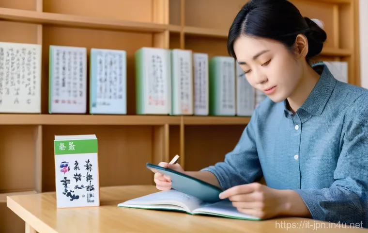 JLPT 취득 후 일본어 관련 연구 활동 사례 - **"Dedicated Japanese Language Learner"**: A young adult, possibly of Italian descent, sits comforta...