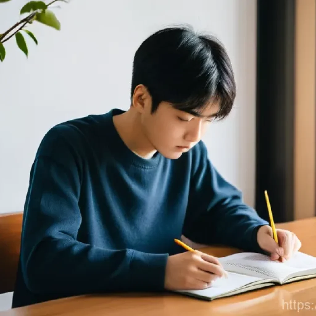 JLPT 시험에서 실수하지 않는 꿀팁 - **Prompt 1: Focused JLPT Grammar Study Session**
    "A young person, appearing to be in their late ...