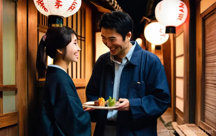 JLPT와 일본 내 관광 산업과의 연계성 - **"A warm and authentic interaction in a traditional Japanese setting:** A young woman, appearing to...