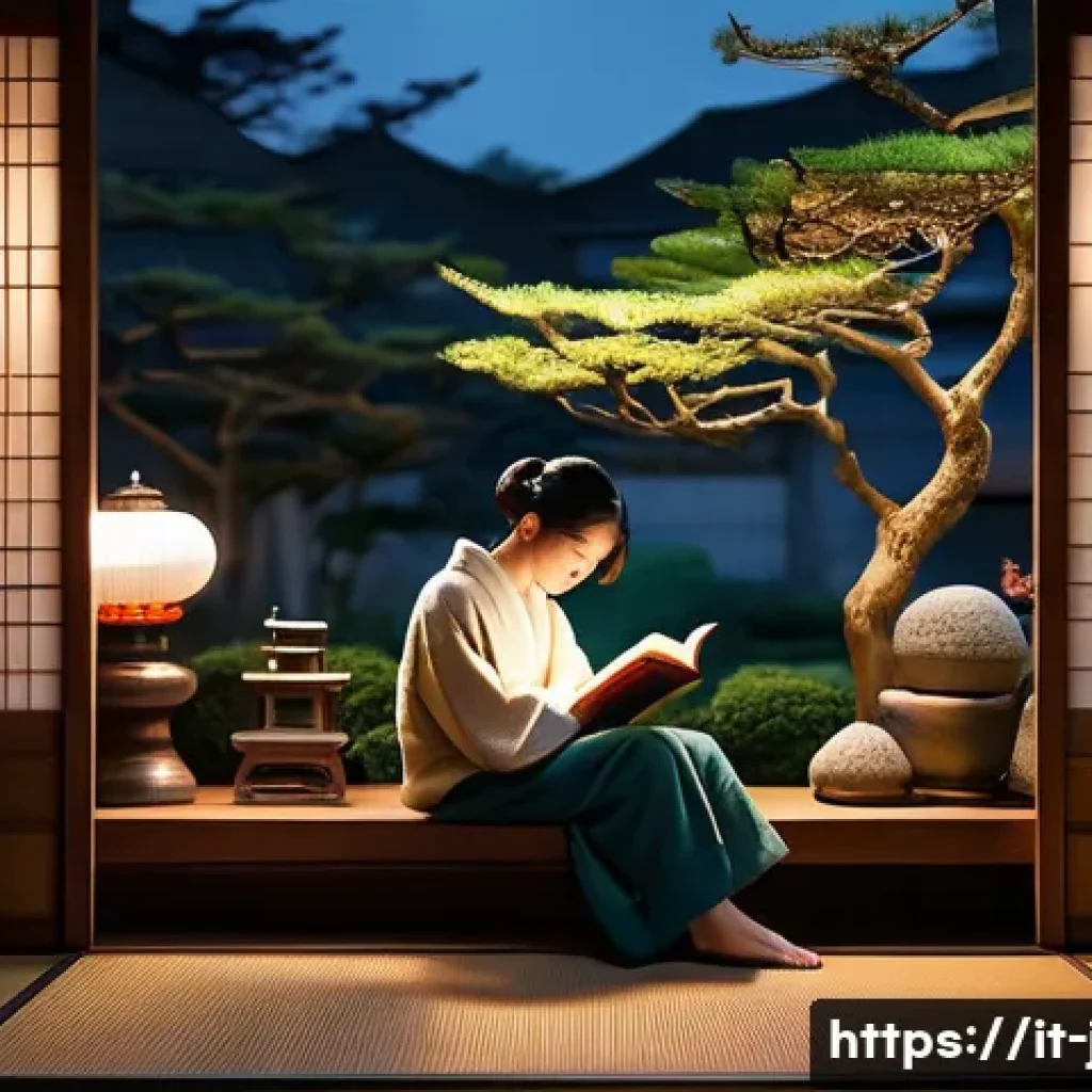 JLPT와 일본 문학 연구 방법 - **"A focused, determined young woman, dressed in comfortable yet stylish casual clothing, sits at a ...
