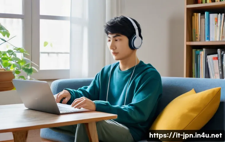 JLPT 자격증 취득 후 일본어 학습 방향 - **Prompt:** A young Italian student, around 20 years old, is comfortably seated on a plush armchair ...