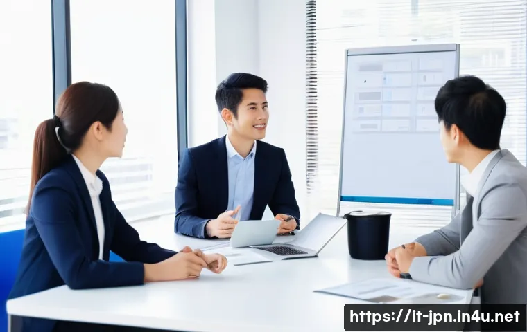 JLPT와 일본 내 고용주의 기대 사항 - **Prompt 1: "Effective Communication and Teamwork in a Modern Japanese Office"**
    A bright, moder...