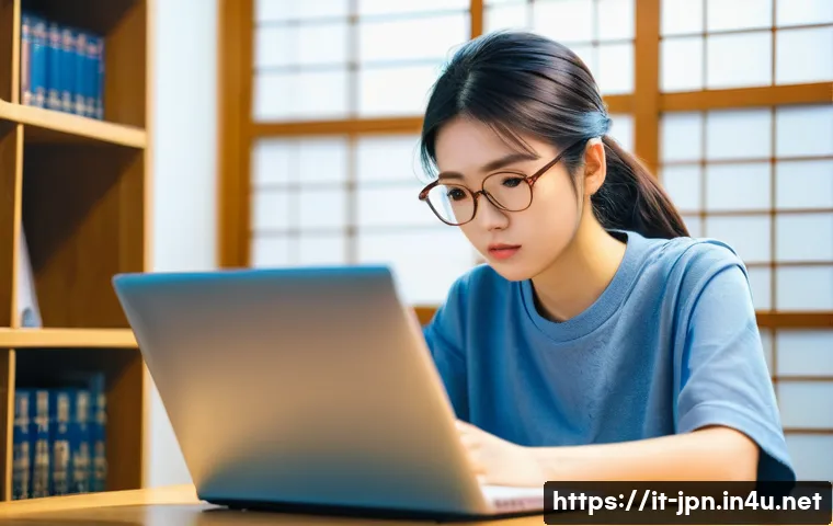 JLPT와 관광 일본어의 차별화 - A focused adult student studying Japanese at home, surrounded by JLPT textbooks like "Minna no Nihon...