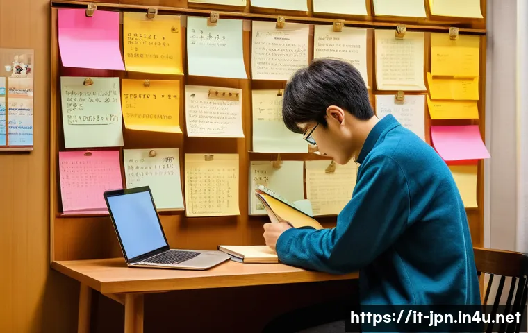 JLPT N1 합격 비법 - A cozy, well-lit study room in a typical Italian home, featuring a wooden desk cluttered with colorf...