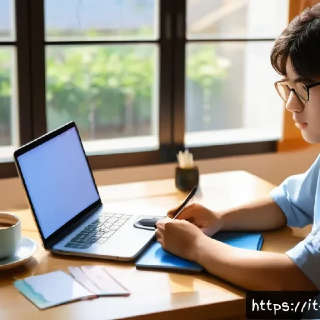 JLPT와 일본 내 유학생을 위한 학습 가이드 - A focused Italian student sitting at a tidy desk in a cozy room decorated with Japanese study materi...