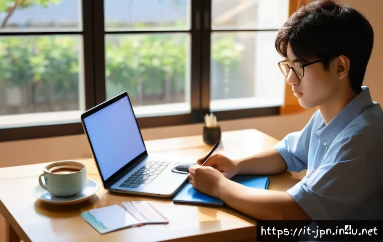 JLPT와 일본 내 유학생을 위한 학습 가이드 - A focused Italian student sitting at a tidy desk in a cozy room decorated with Japanese study materi...