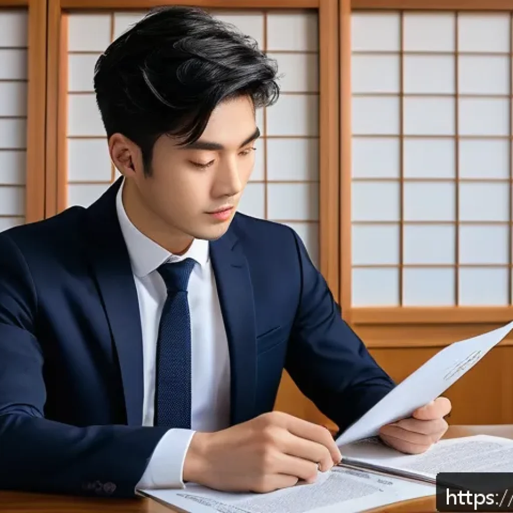 JLPT 취득 후 일본 취업의 장단점 - A professional young Italian man in a modern Japanese office environment, dressed in business casual...
