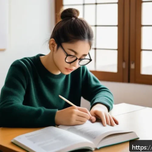 Home 32 JLPT 시험 중 긴장감 관리법 - A serene study environment for an Italian student preparing for the JLPT exam: a bright, tidy room w...