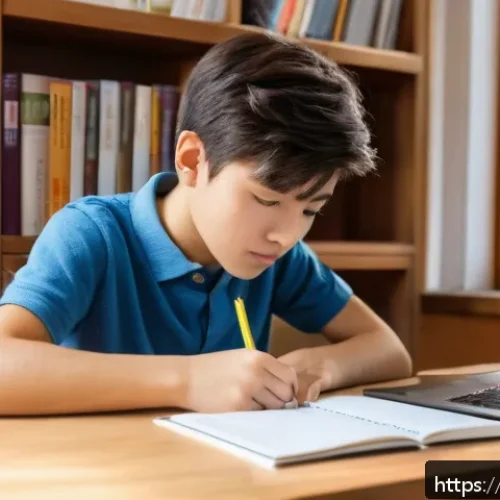 Home 30 JLPT 시험 준비 과정 기록하기 - A cozy study room scene featuring a young Italian student sitting at a wooden desk near a window wit...