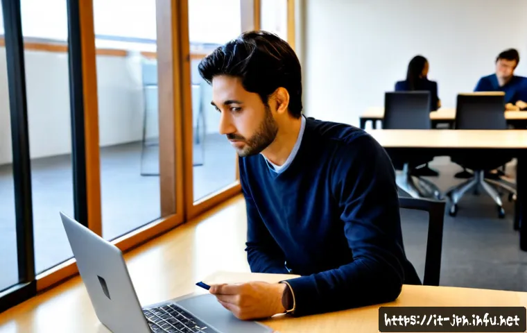 Home 17 JLPT 자격증으로 IT 업계 취업하기 - Photorealistic Italian job seeker in a modern Milan coworking space, confidently attending a remote ...